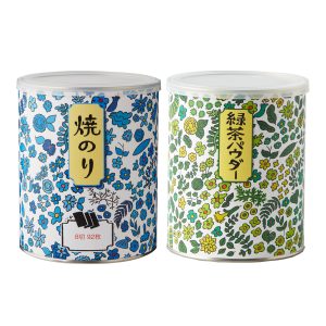 青い花と緑茶パウダー