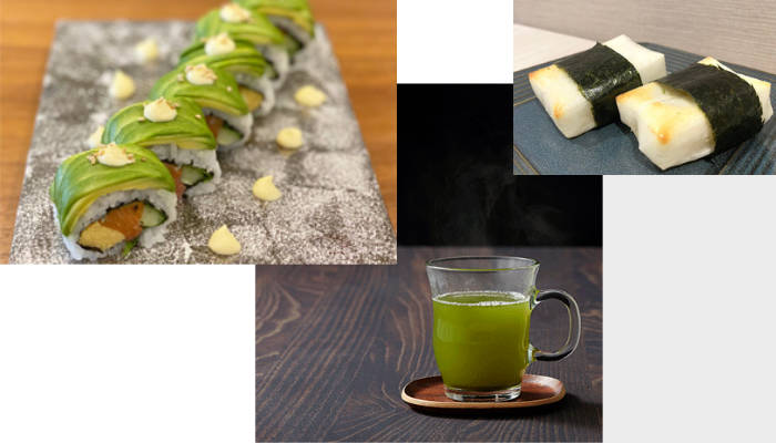 食卓を彩る海苔とお茶