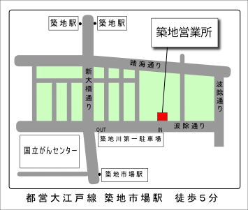 築地店の地図